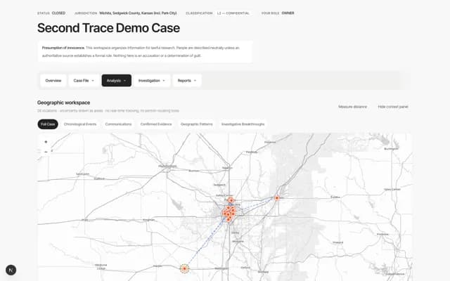 Maps — Second Trace product screenshot